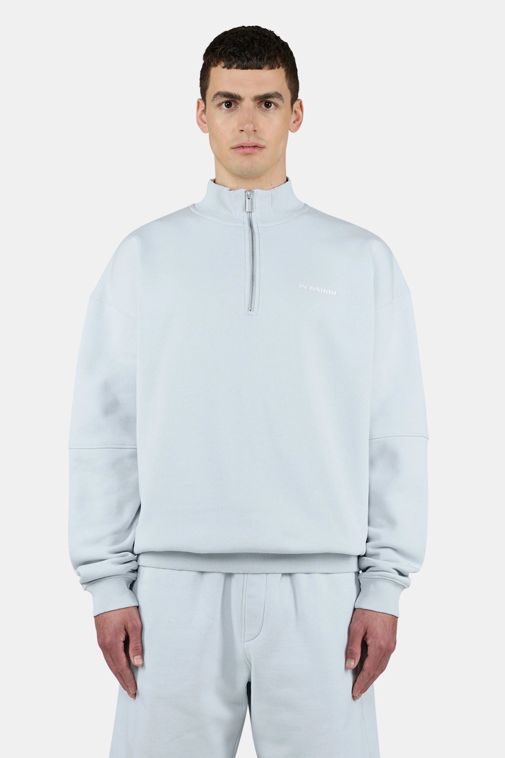 PEGADOR LOGO OVERSIZED HALF ZIP SWEATER WASHED DREAM BLUE WASHED DREAM BLUE WHITE WASHED DREAM BLUE WHI Bild 1