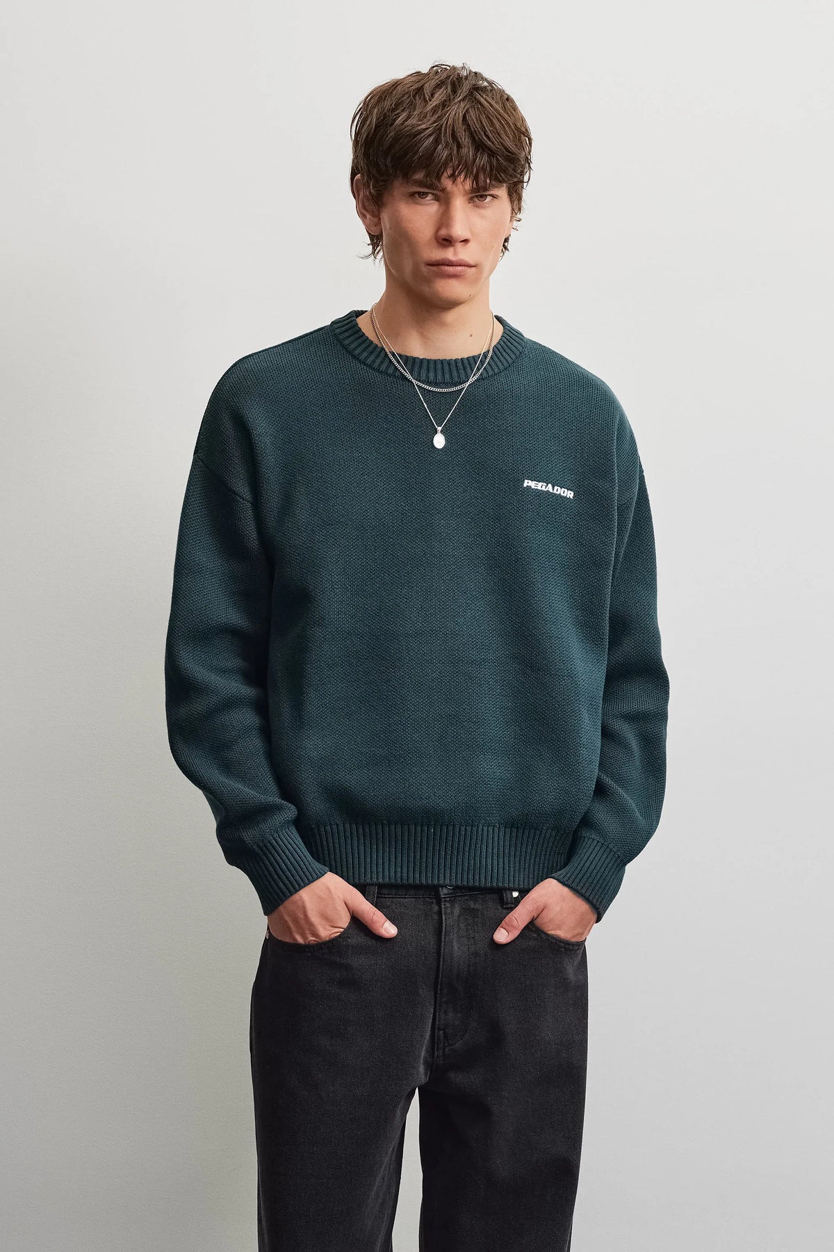 Logo Oversized Knit Sweater DARK TEAL DARK TEAL Bild 1