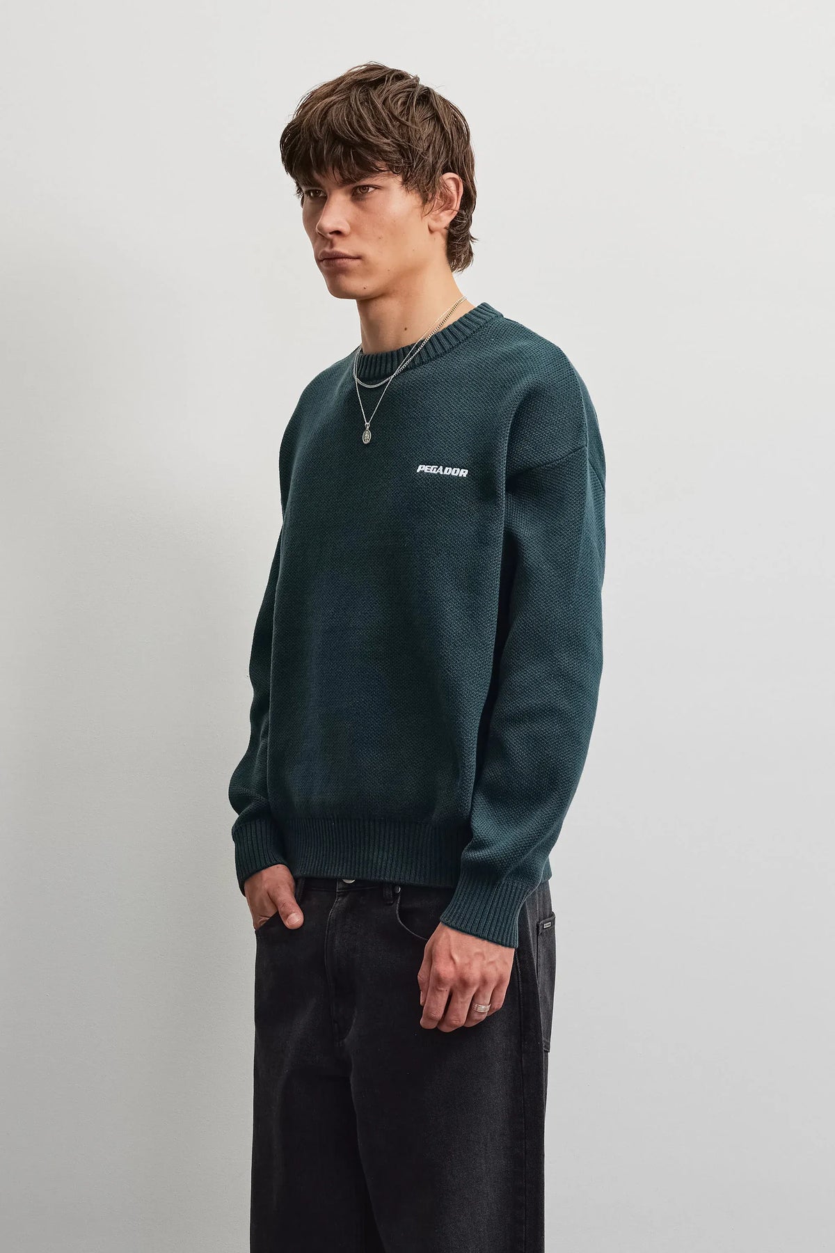 Logo Oversized Knit Sweater DARK TEAL DARK TEAL Bild 3