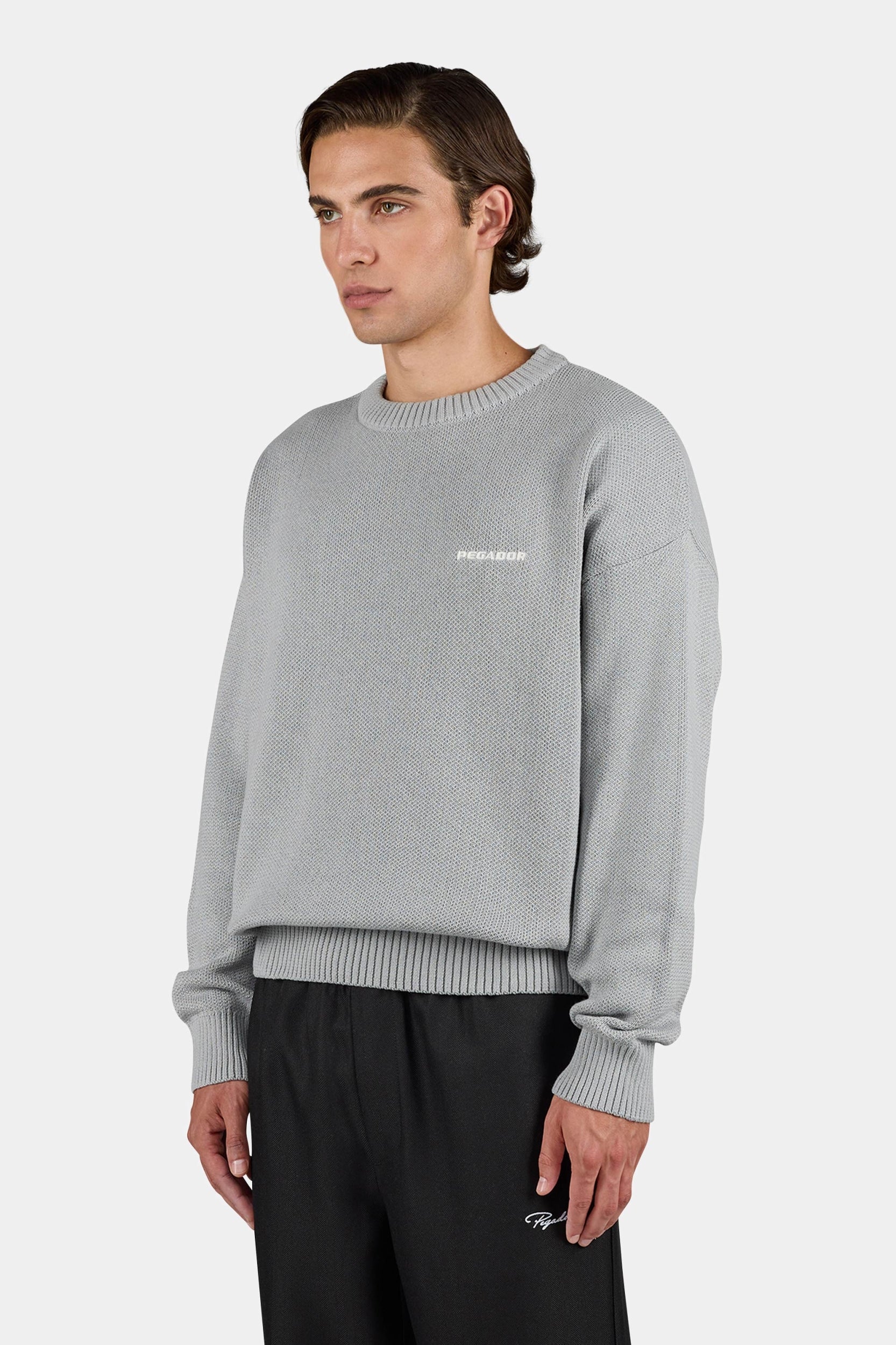 PEGADOR LOGO OVERSIZED KNIT SWEATER MAGNET GREY MAGNET GREY Bild 4