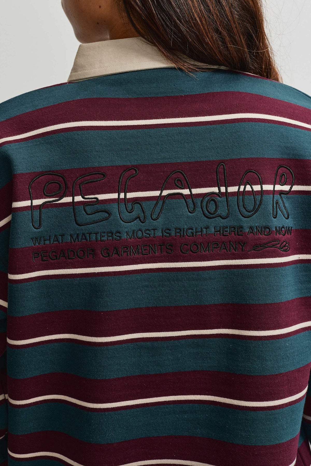 Nikosia Polo Oversized Sweater WASHED STRIPED DARK RED WASHED STRIPED DARK RED Bild 6