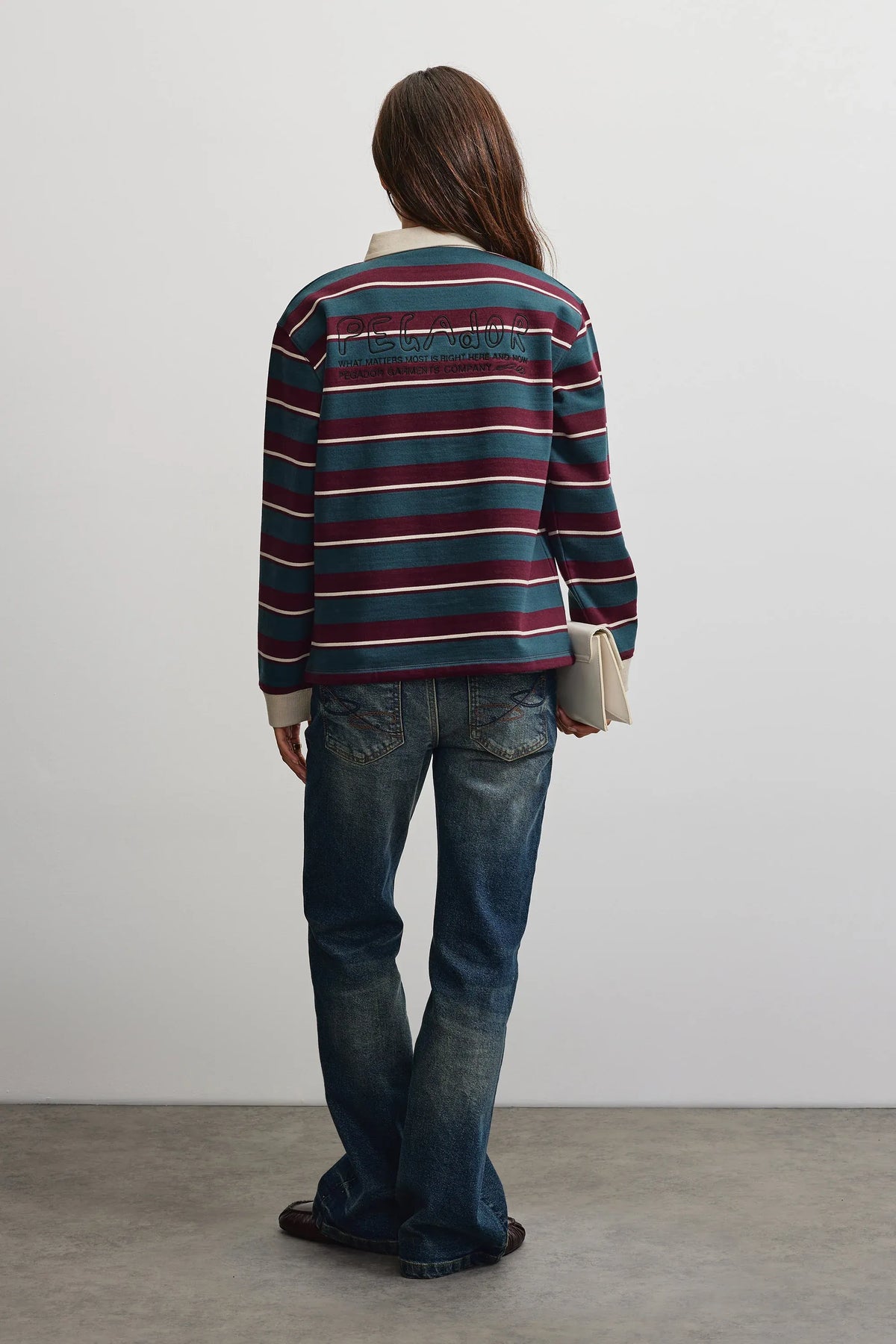 Nikosia Polo Oversized Sweater WASHED STRIPED DARK RED WASHED STRIPED DARK RED Bild 8