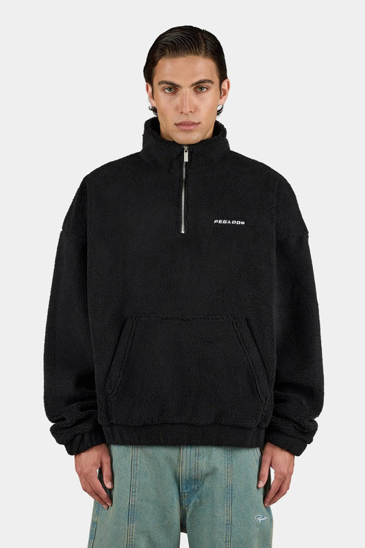 PEGADOR PUKA TEDDY HALF ZIP SWEATER BLACK BLACK Bild 1