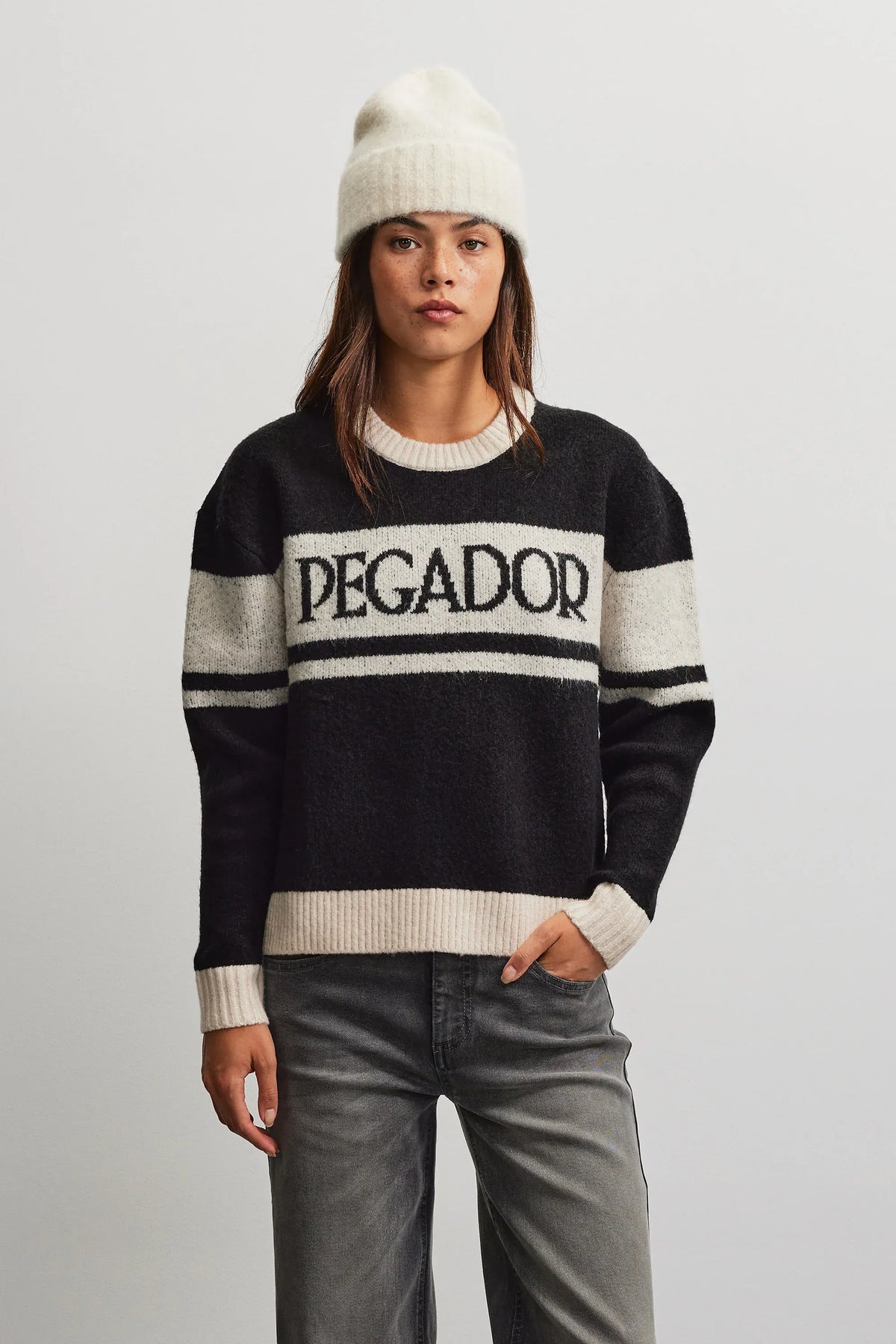 Rassa Knit Sweater BLACK CREAM Bild 1