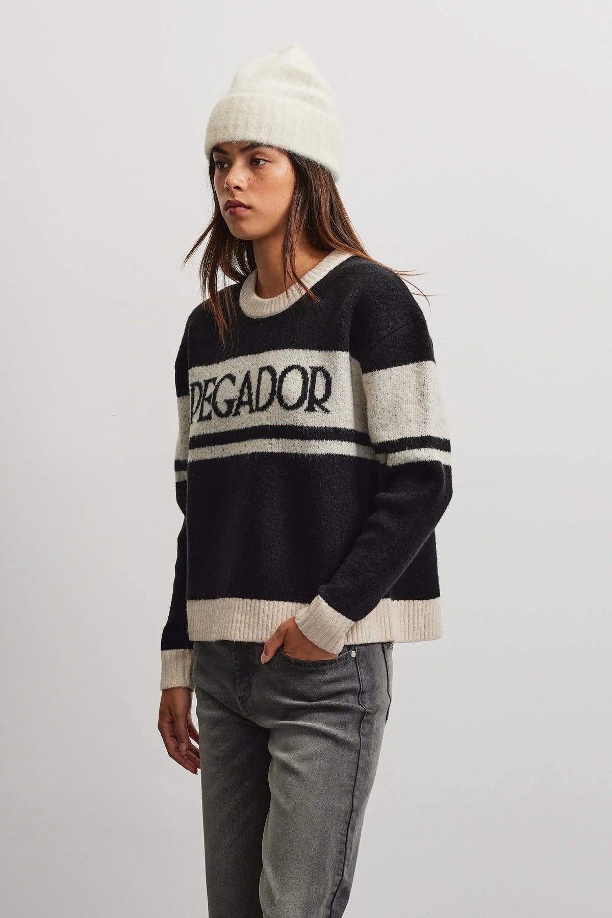 Rassa Knit Sweater BLACK CREAM Bild 4