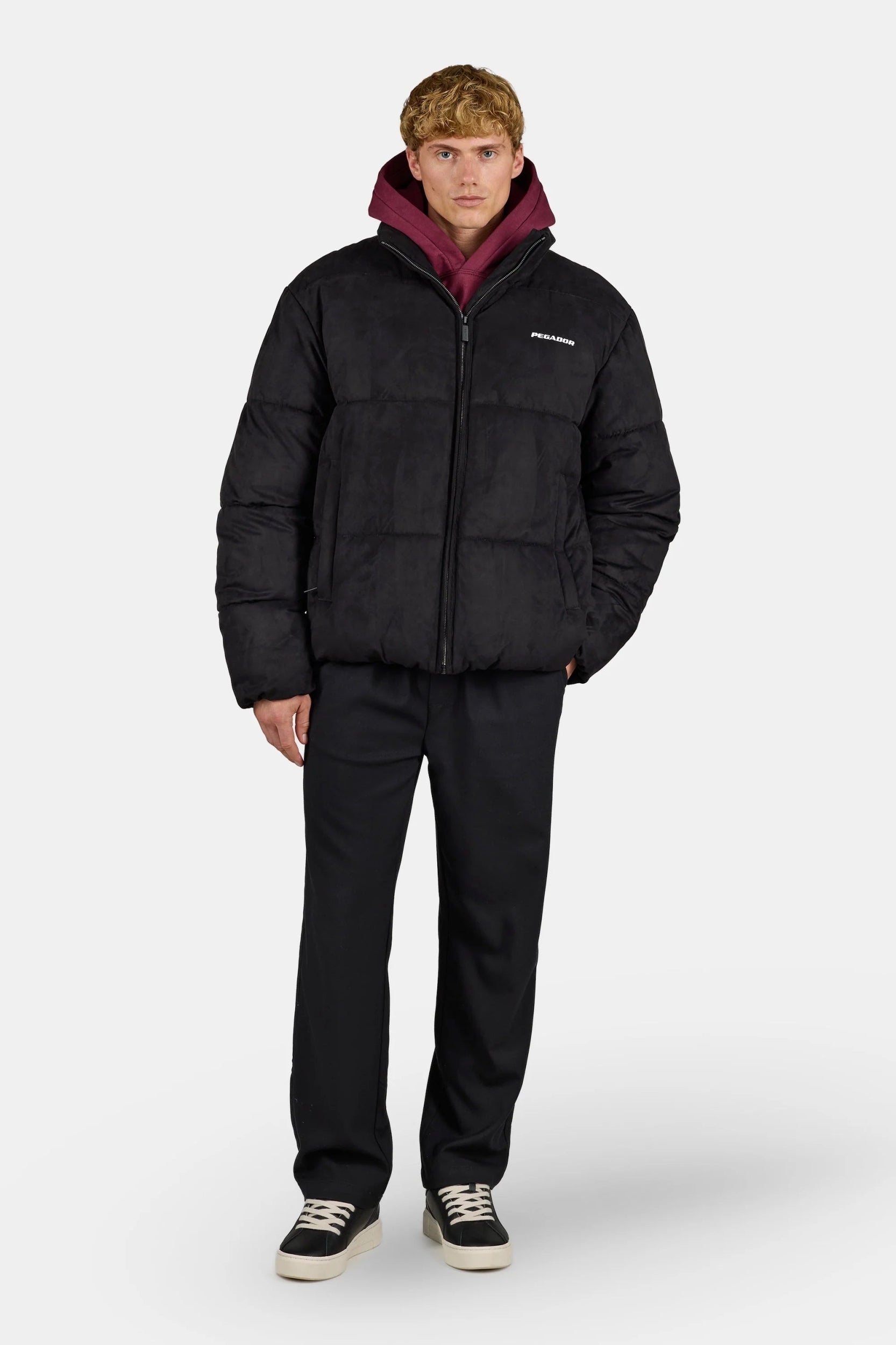 PEGADOR SIDAN VELOUR PUFFER JACKET BLACK BLACK / WHITE Bild 3
