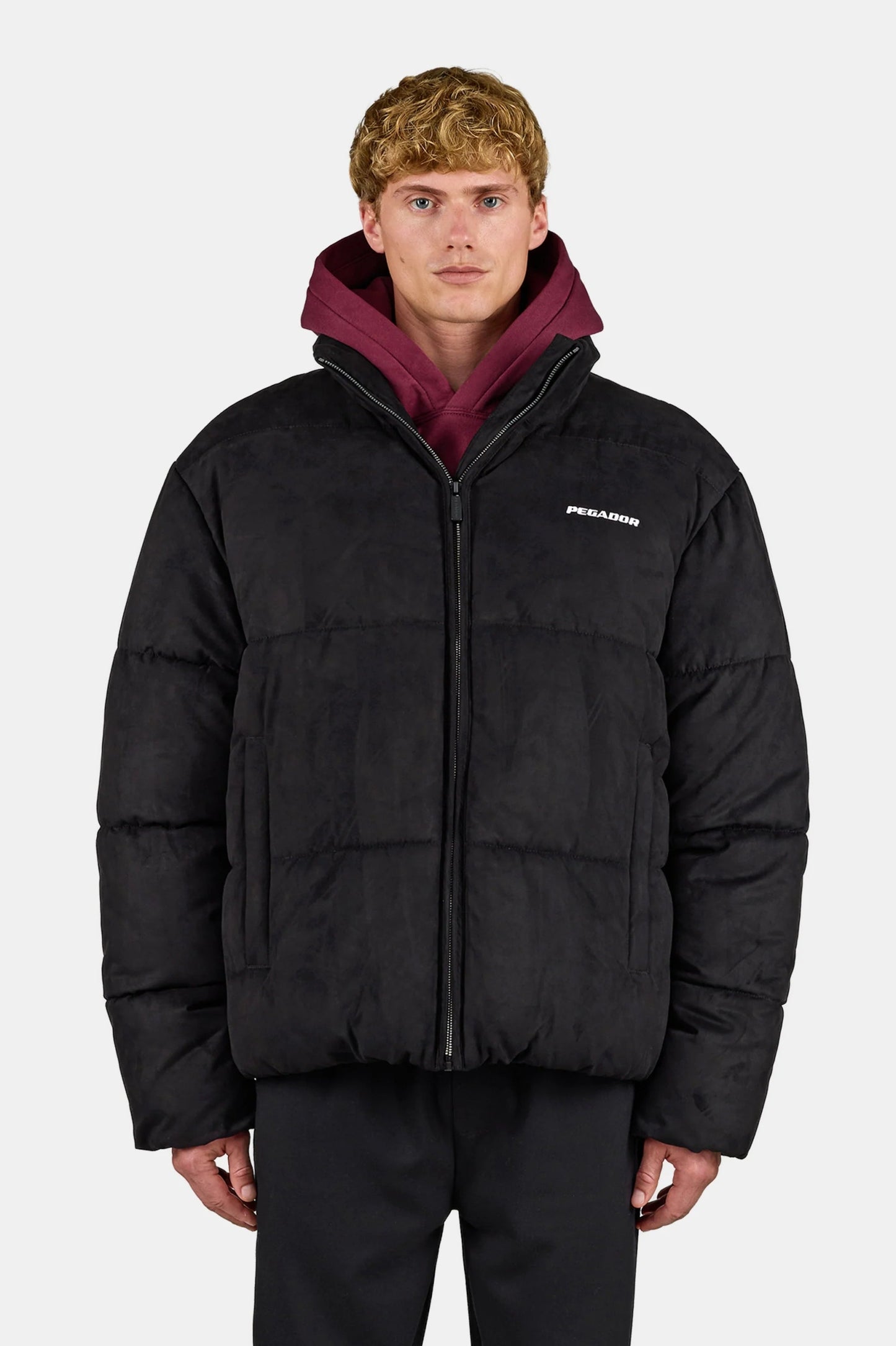 PEGADOR SIDAN VELOUR PUFFER JACKET BLACK BLACK / WHITE Bild 4