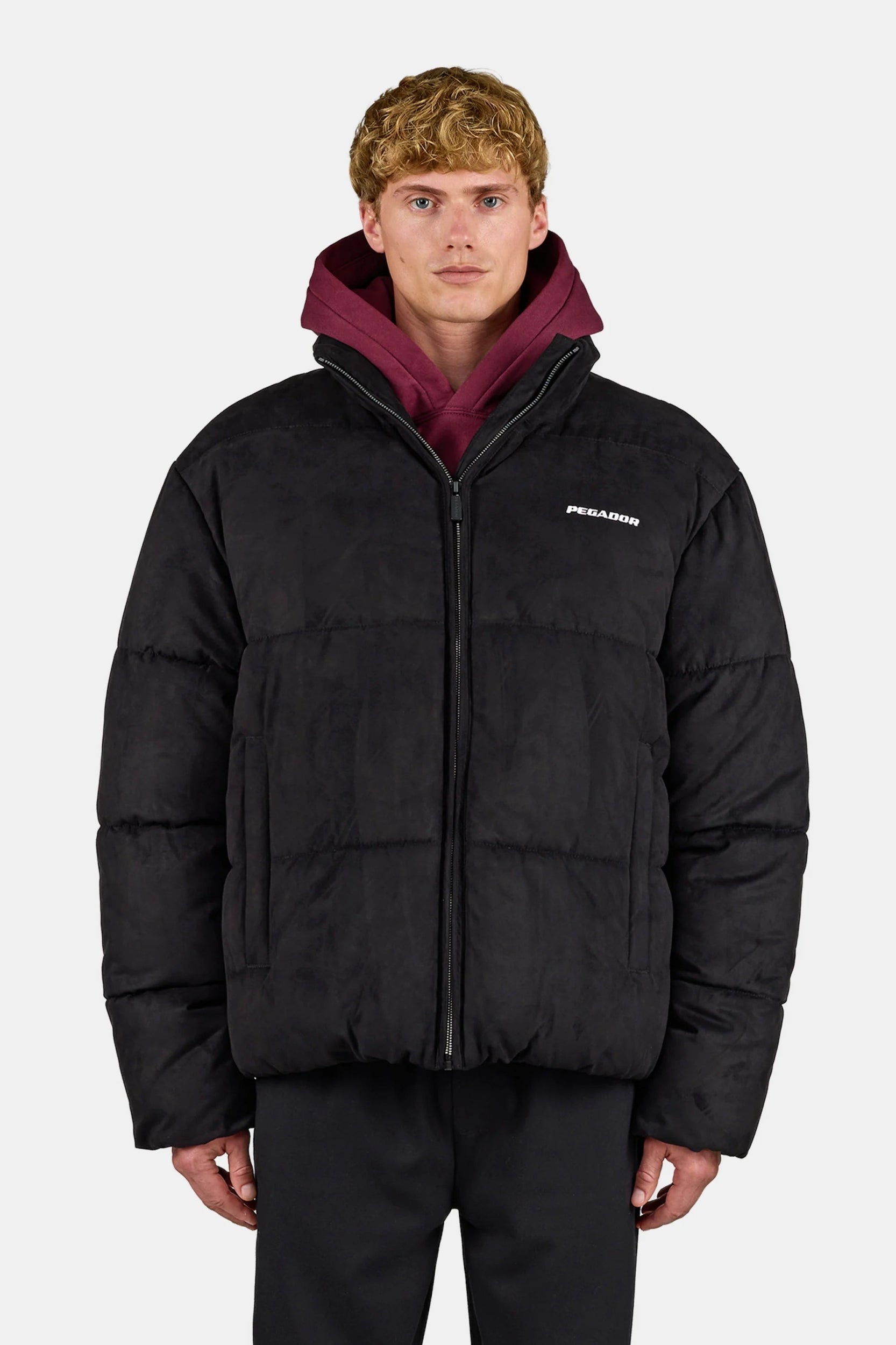 PEGADOR SIDAN VELOUR PUFFER JACKET BLACK BLACK / WHITE Bild 4