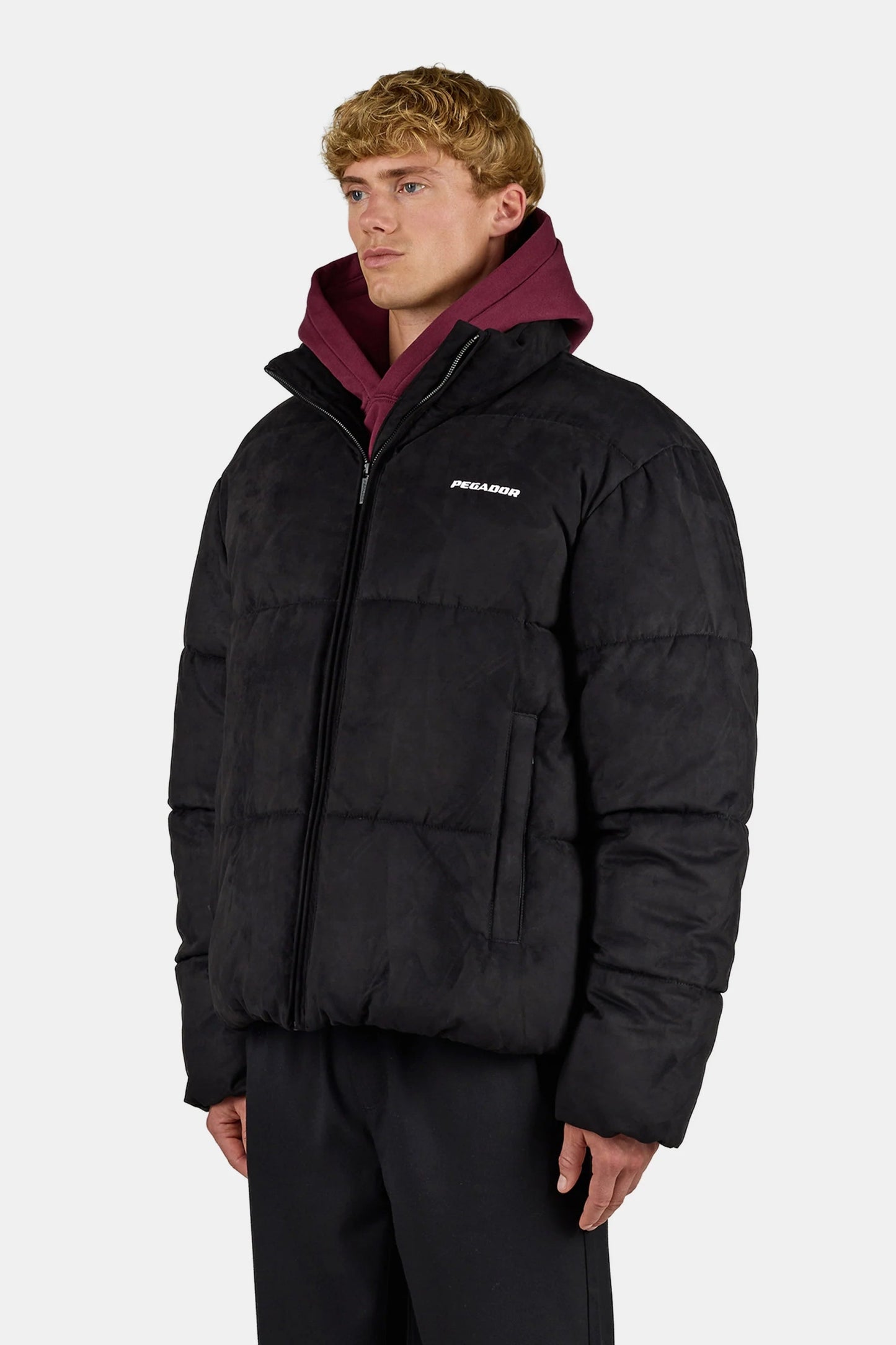 PEGADOR SIDAN VELOUR PUFFER JACKET BLACK BLACK / WHITE Bild 5