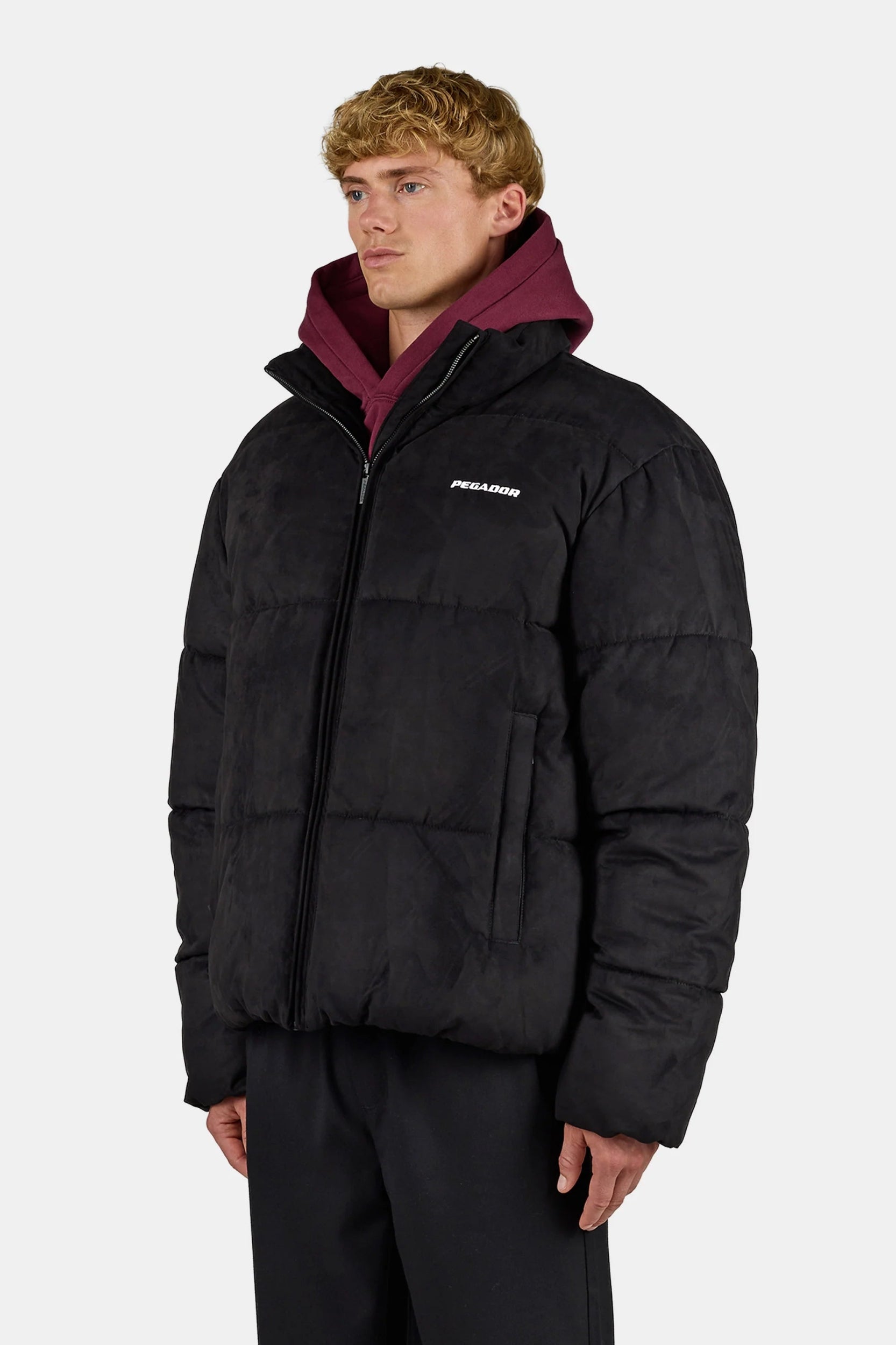 PEGADOR SIDAN VELOUR PUFFER JACKET BLACK BLACK / WHITE Bild 5