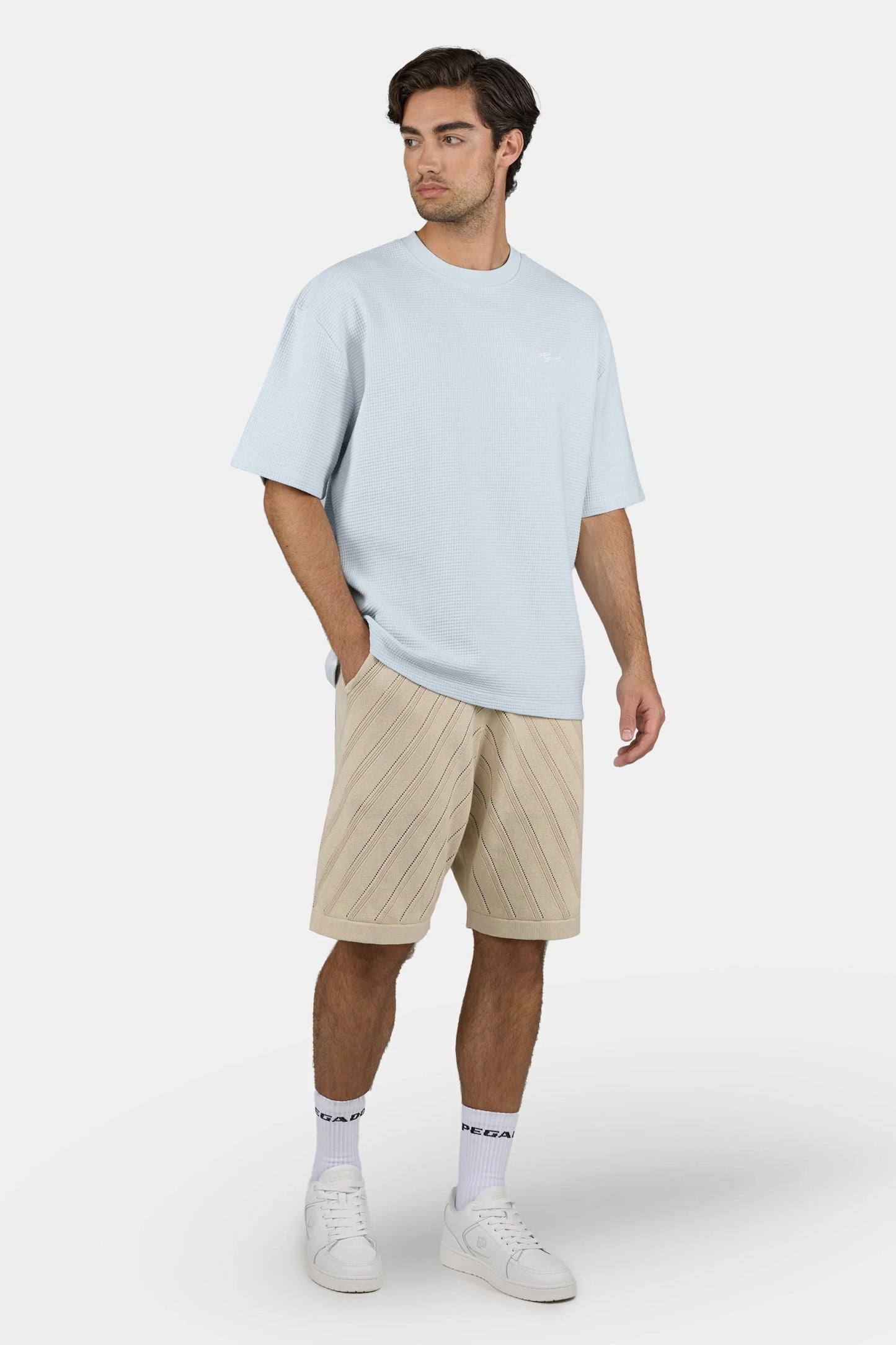 PEGADOR SIGNAR OVERSIZED WAFFLE TEE WASHED DREAM BLUE WASHED DREAM BLUE WHITE WASHED DREAM BLUE WHI Bild 2