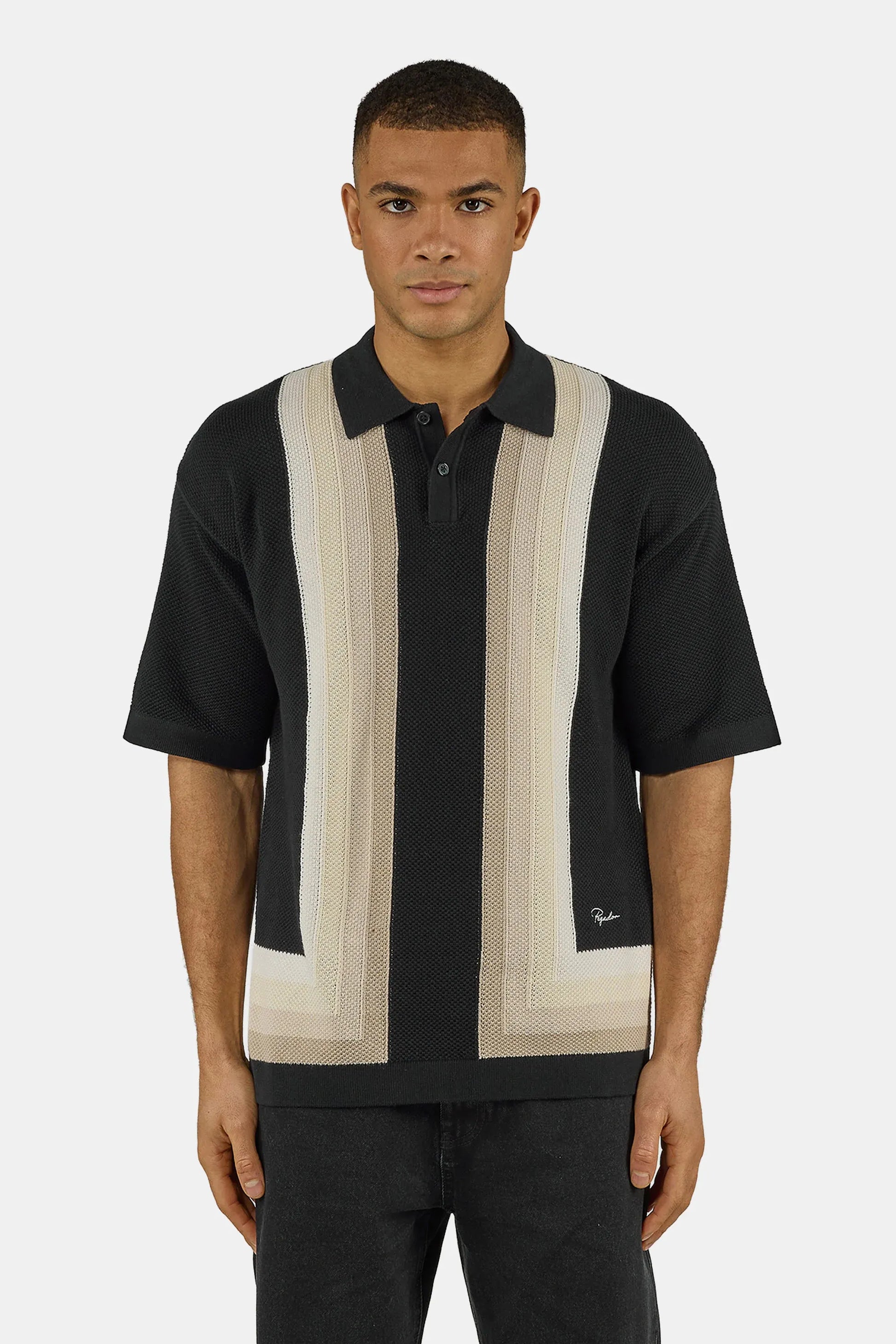 PEGADOR TELLERO PIQUE KNIT POLO BLACK Bild 1