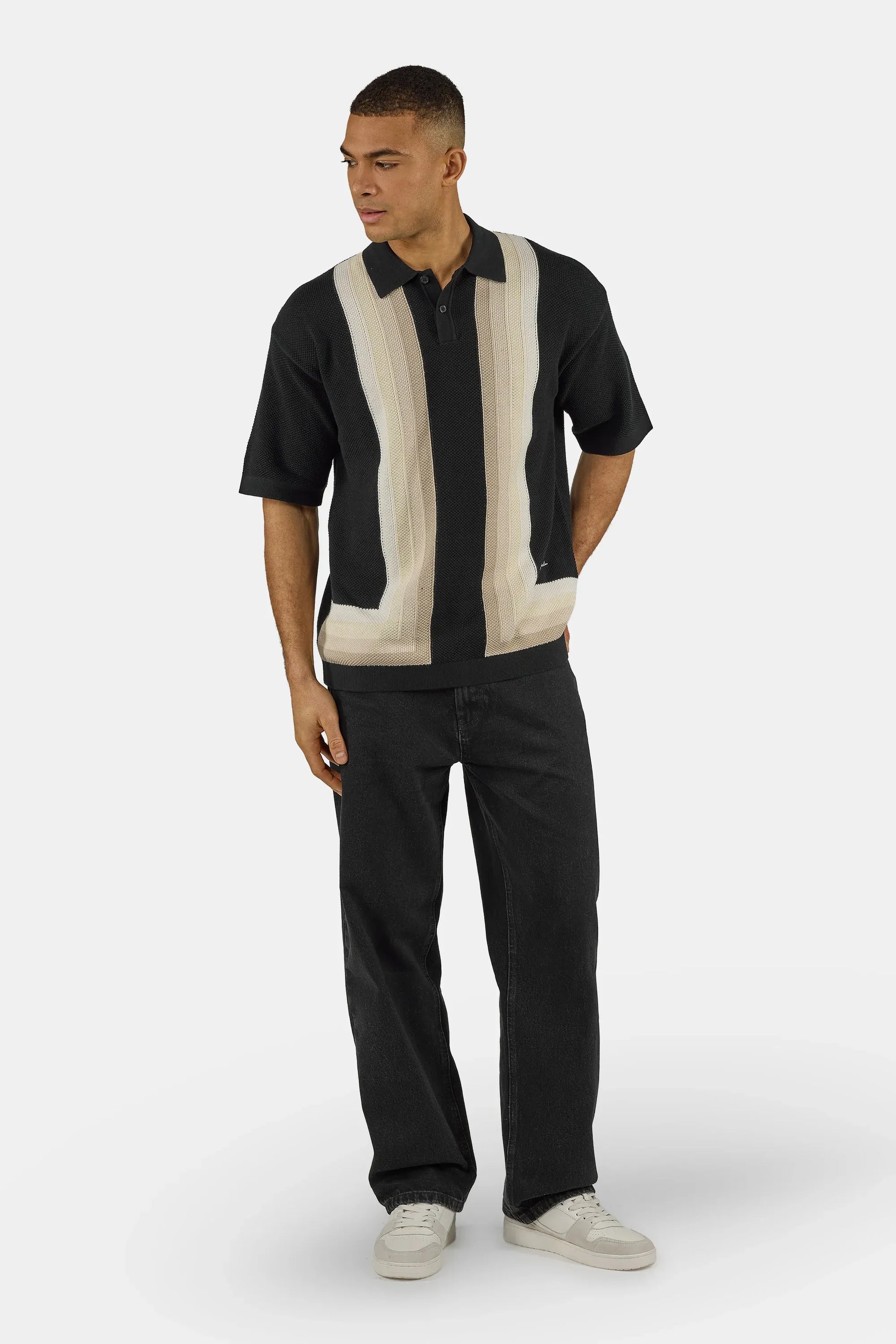 PEGADOR TELLERO PIQUE KNIT POLO BLACK Bild 3