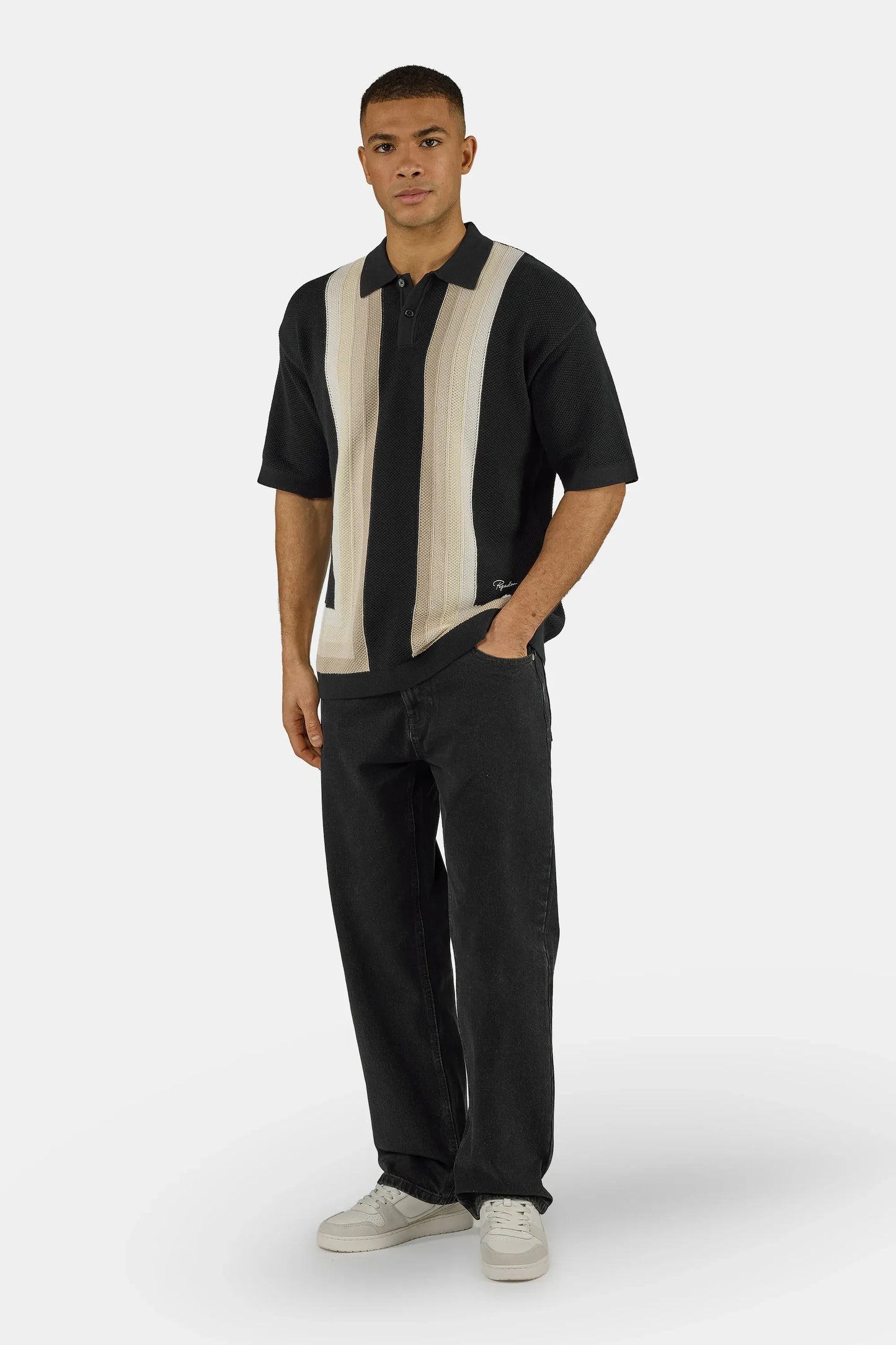 PEGADOR TELLERO PIQUE KNIT POLO BLACK Bild 4