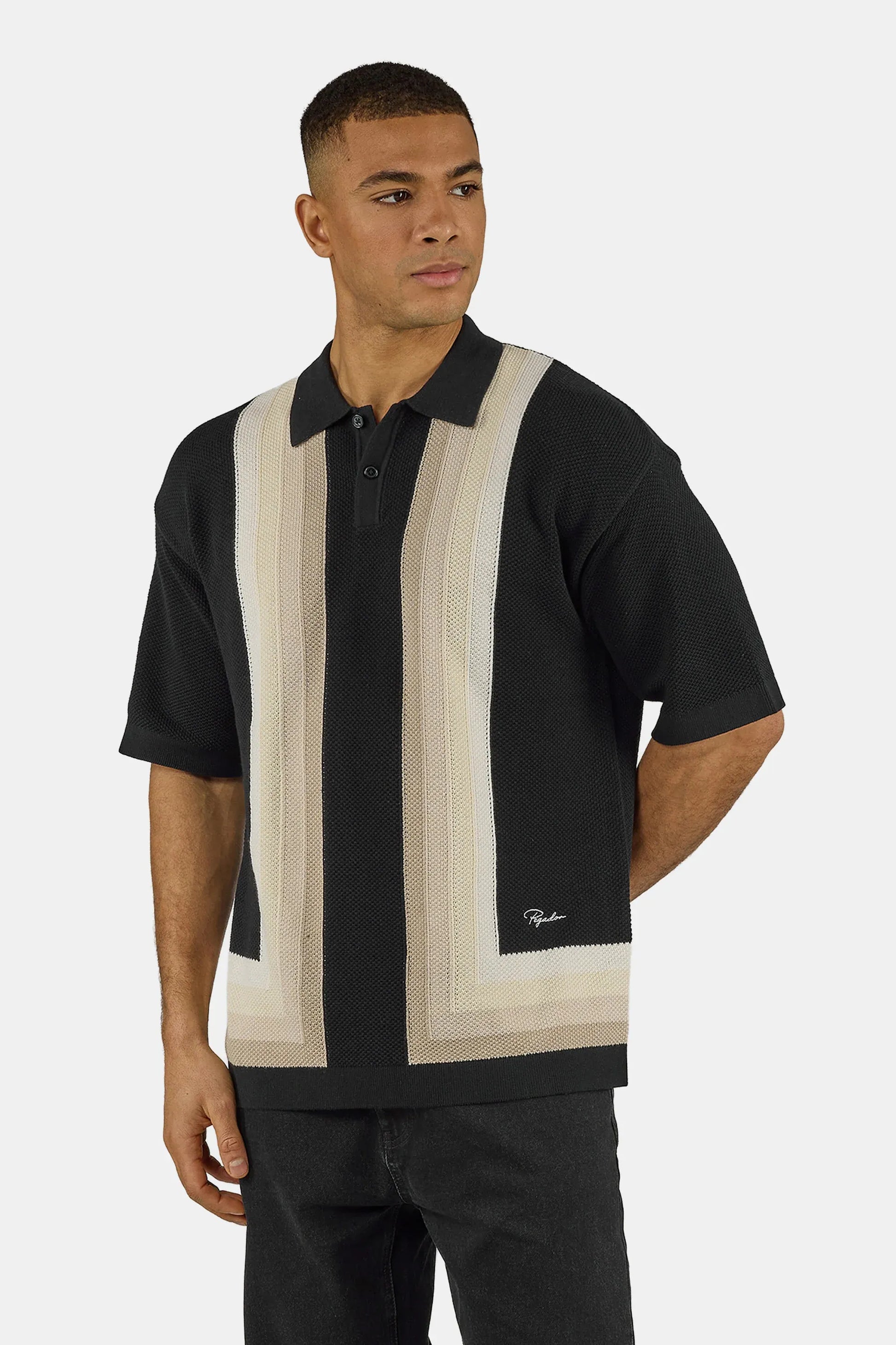 PEGADOR TELLERO PIQUE KNIT POLO BLACK Bild 5