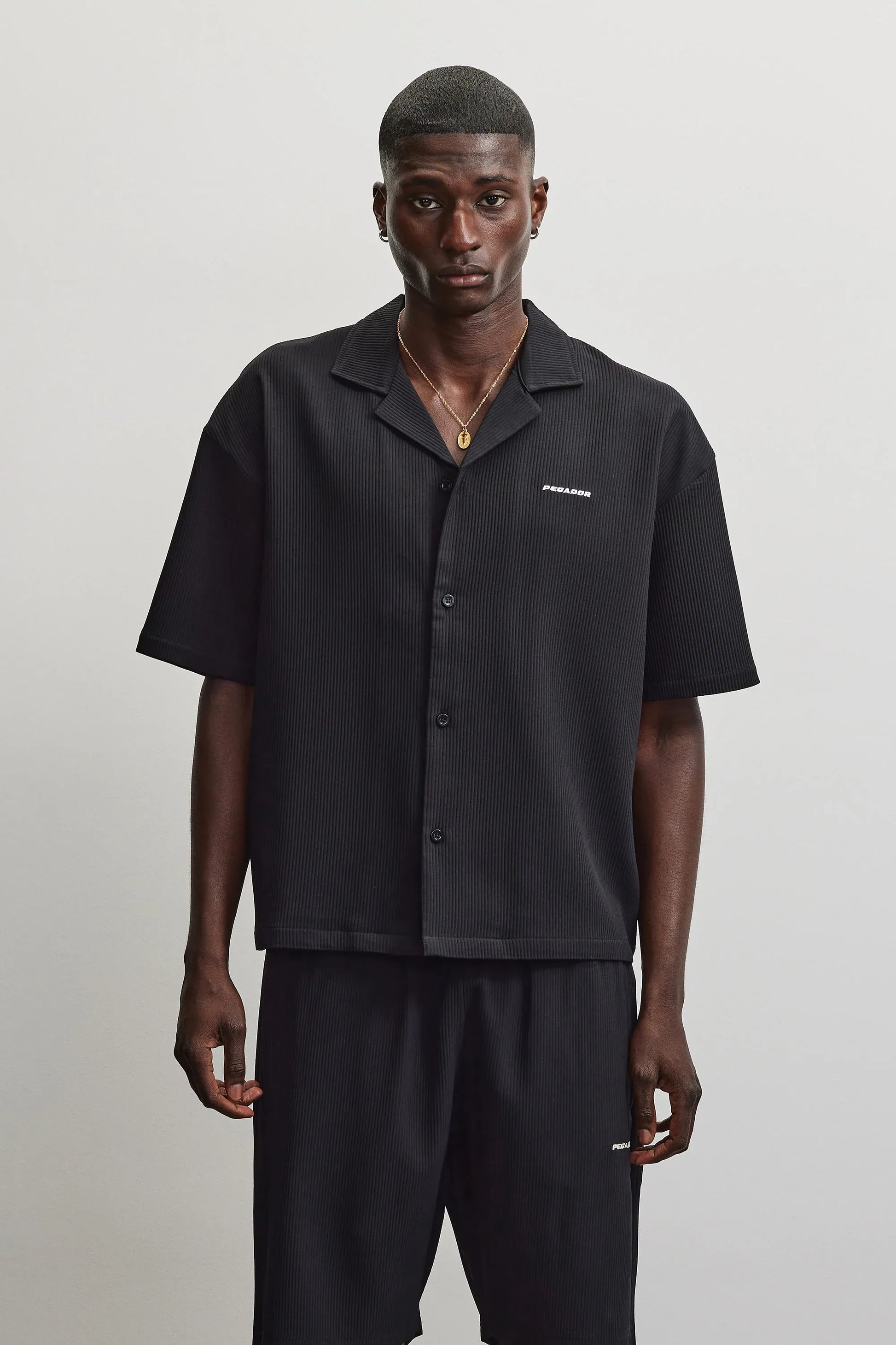 TROY PLISSEE SUMMER SHIRT BLACK Bild 1