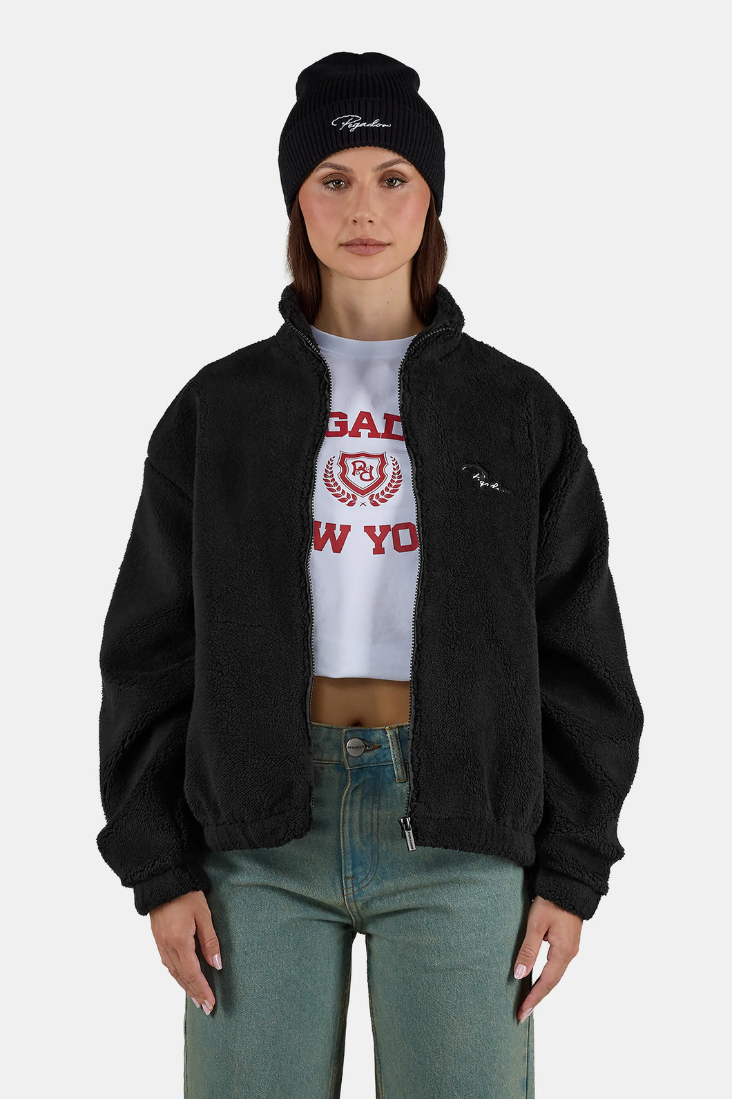 PEGADOR TAMSIN TEDDY JACKET BLACK