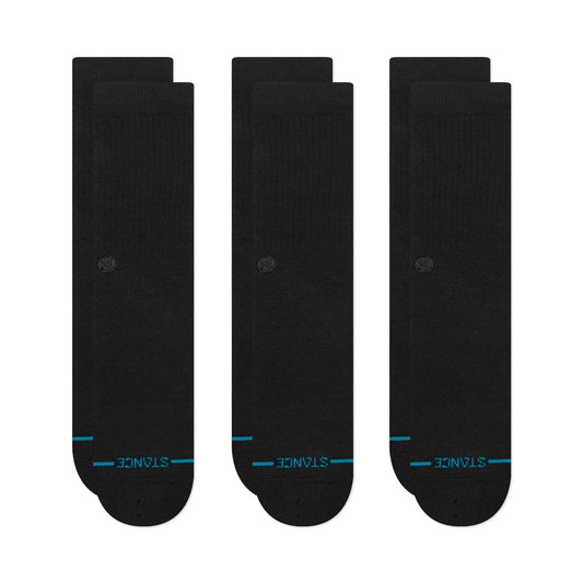 ICON CREW SOCKS 3ER PACK BLACK/BLACK BLACK/BLACK Bild 1