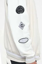 Load image into Gallery viewer, PEGADOR YARDLEY VARSITY JACKET WASHED ANGELS CREAM BRIGHT WHITE
